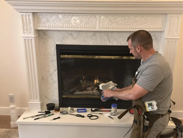 Mount Holly Chimney Sweep performing fireplace maintenance in Mount Holly, NC