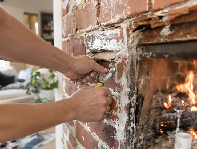 Routine fireplace repair by Mount Holly Chimney Sweep in Mount Holly, NC