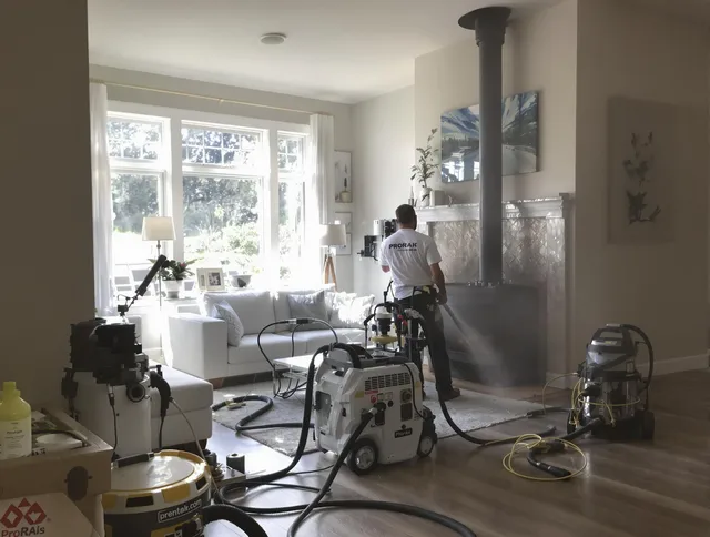 Soot removal service by Mount Holly Chimney Sweep for a fireplace in Mount Holly, NC